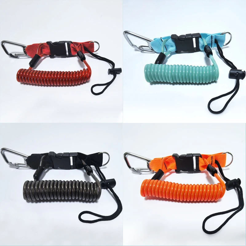 

Прочный спиральный страховочный шнур из ТПУ для камеры, предотвращающий потерю, с поворотным крючком, портативный аксессуар для подводной съемки и спорта