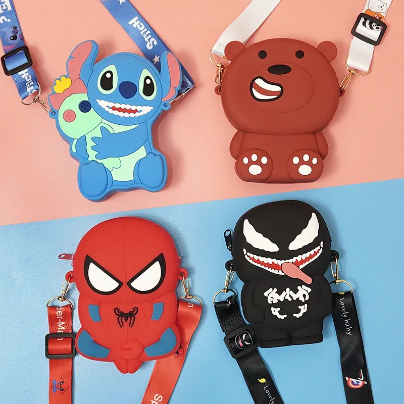 

Toy Periphery Spider Man Venom Silicone Wallet Cartoon Comics Anime Portable Small Wallet Earphone Bag Children'S Wallet Gift