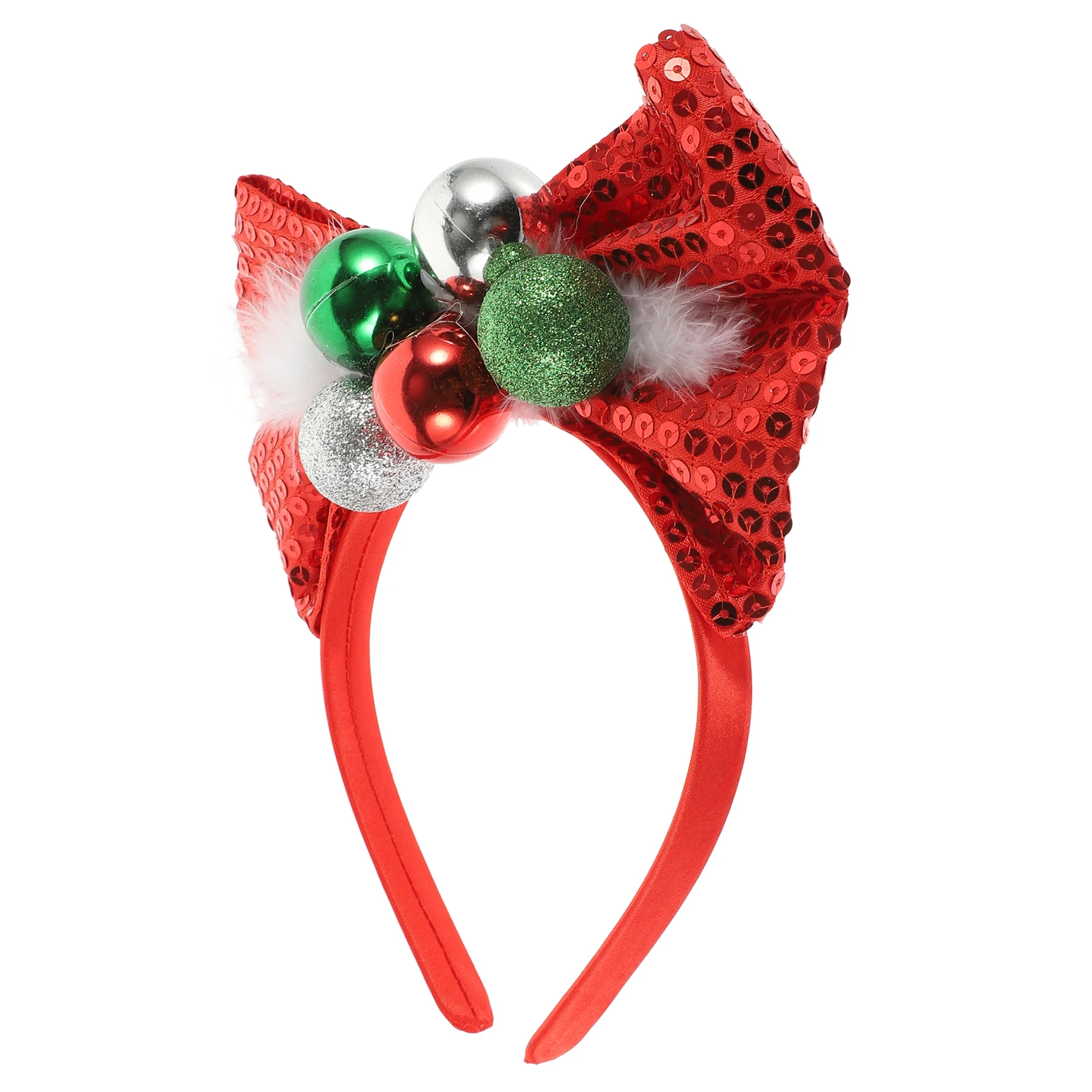 

Christmas Party Red Cloth H made Bow Sequin Ball Xmas Hair Clips Xmas Headb Hair Accessories Festival Wear Christmas