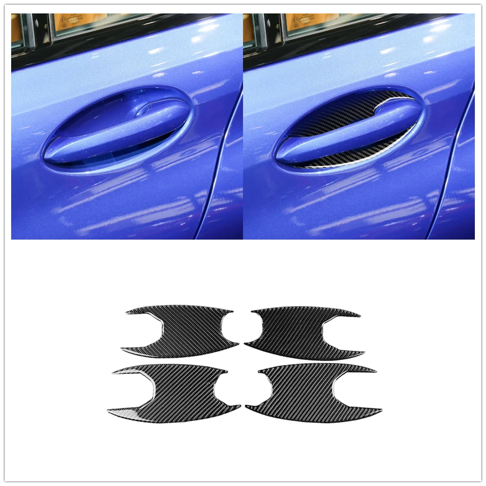 

For BMW 3 Series G20 G28 325li 330d 335 2019-2020 Carbon Fiber Car Exterior Door Handle Bowl Cover Trim Sticker