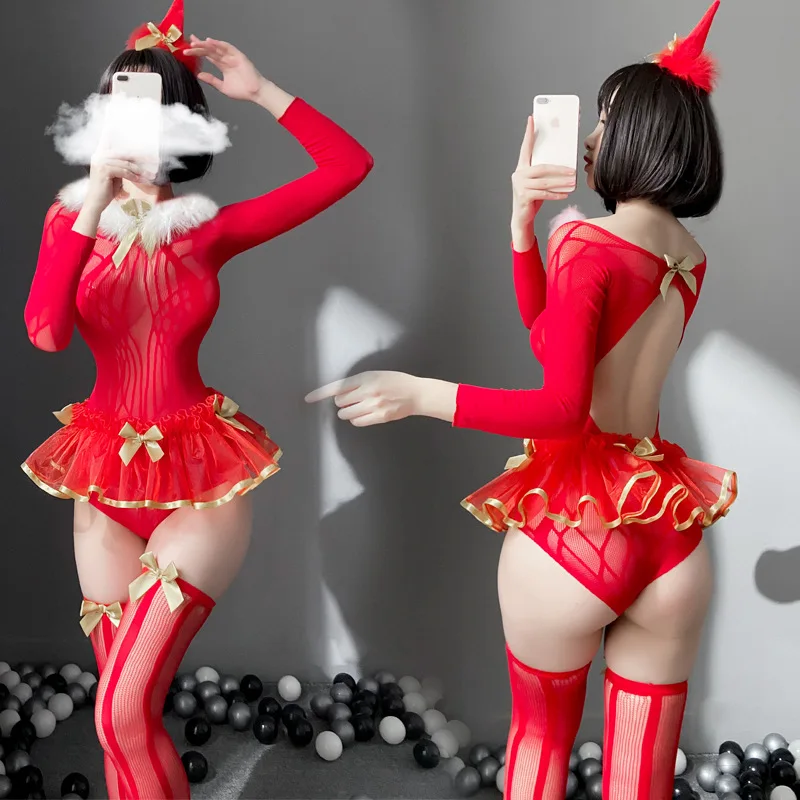 Sexy underwear SeductiveChristmastied boobs nightclub uniform seductive hot  passionfreeSex games Adult games SM suit Sex toy 18