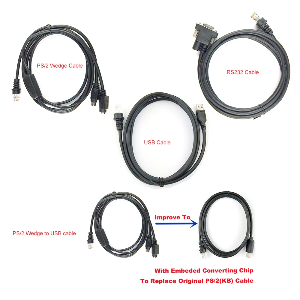 PS/2 to USB/Wedge/USB/RS232 Cable for BarCode Scanner Honeywell HHP IT3800LTP IT3800LR,4410HD Replace old PS/2 Kwedge