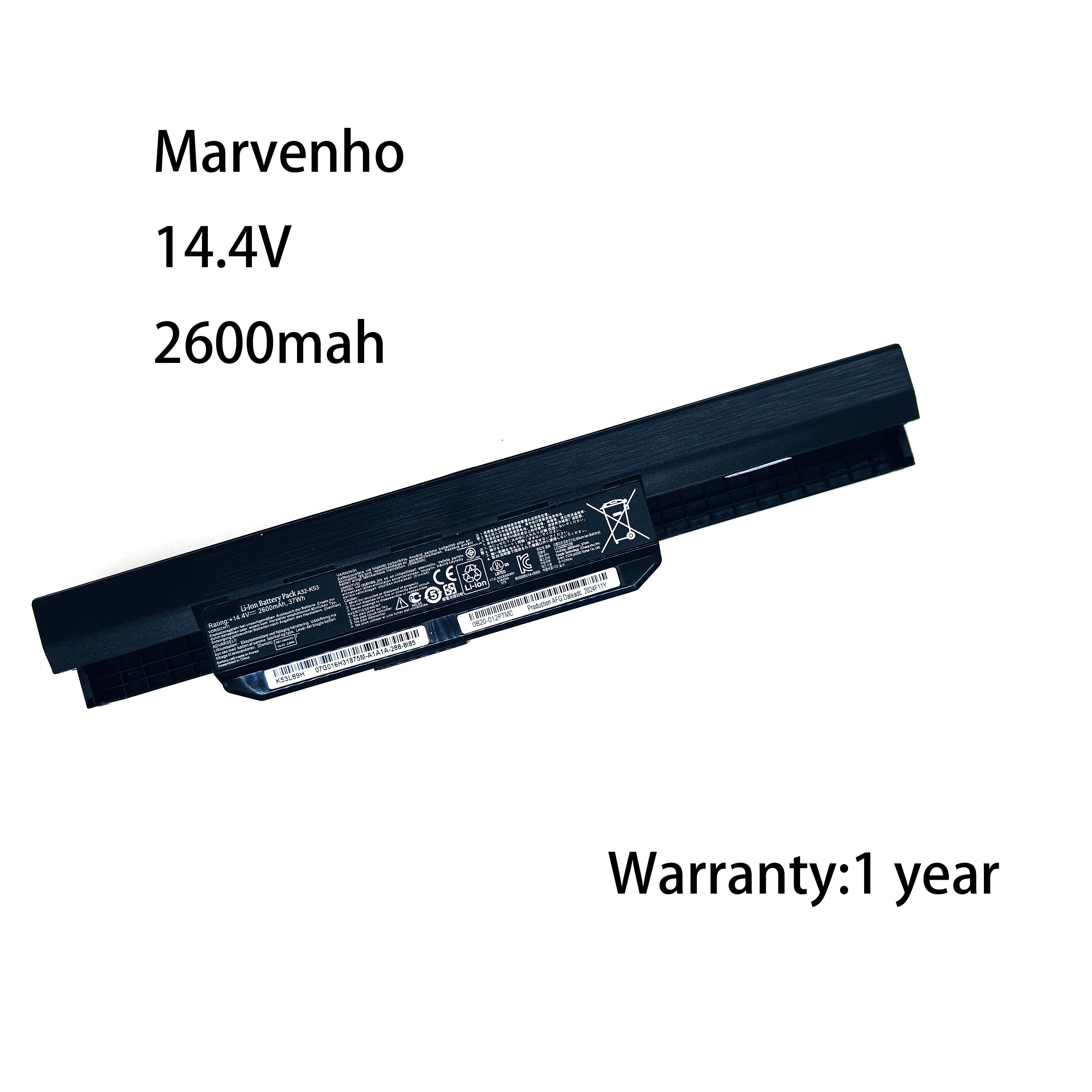 Nueva Batería para Portátil Marvenho 37wh 14.4V A32-K53 A31-K53 A42-K53 para ASUS A43J A84H K53 X43 X53E X44H X84 X54H