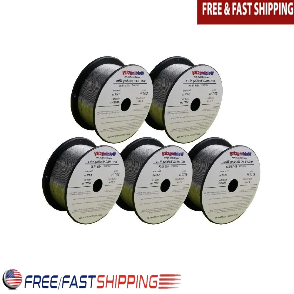 5 Rolls Gasless Flux-Cored Mild Steel MIG Welding Wire 0.035