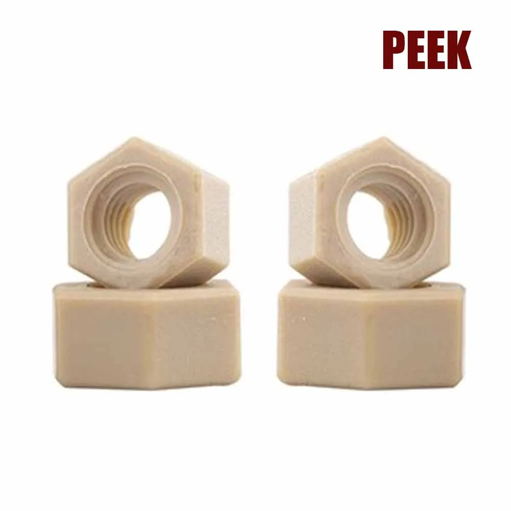 1/3pcs M2 M2.5 M3 M4 M5 to M14 M16 M20 DIN934 PEEK High-strength High-temperature Resistant Insulation Plastic Hex Hexagon Nut