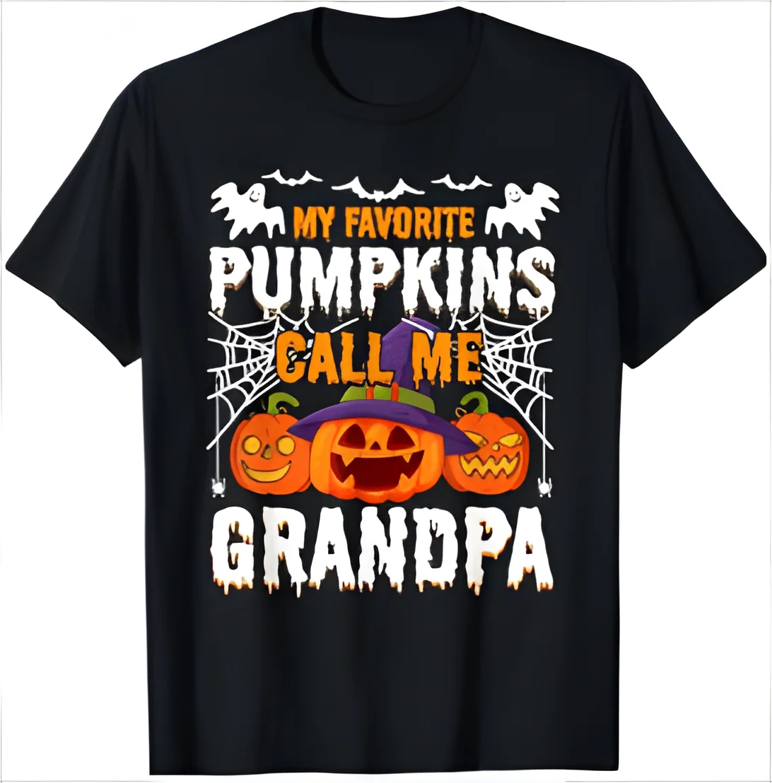 Holiday Halloween My Favorite Pumpkins Call Me Grandpa T-Shirt