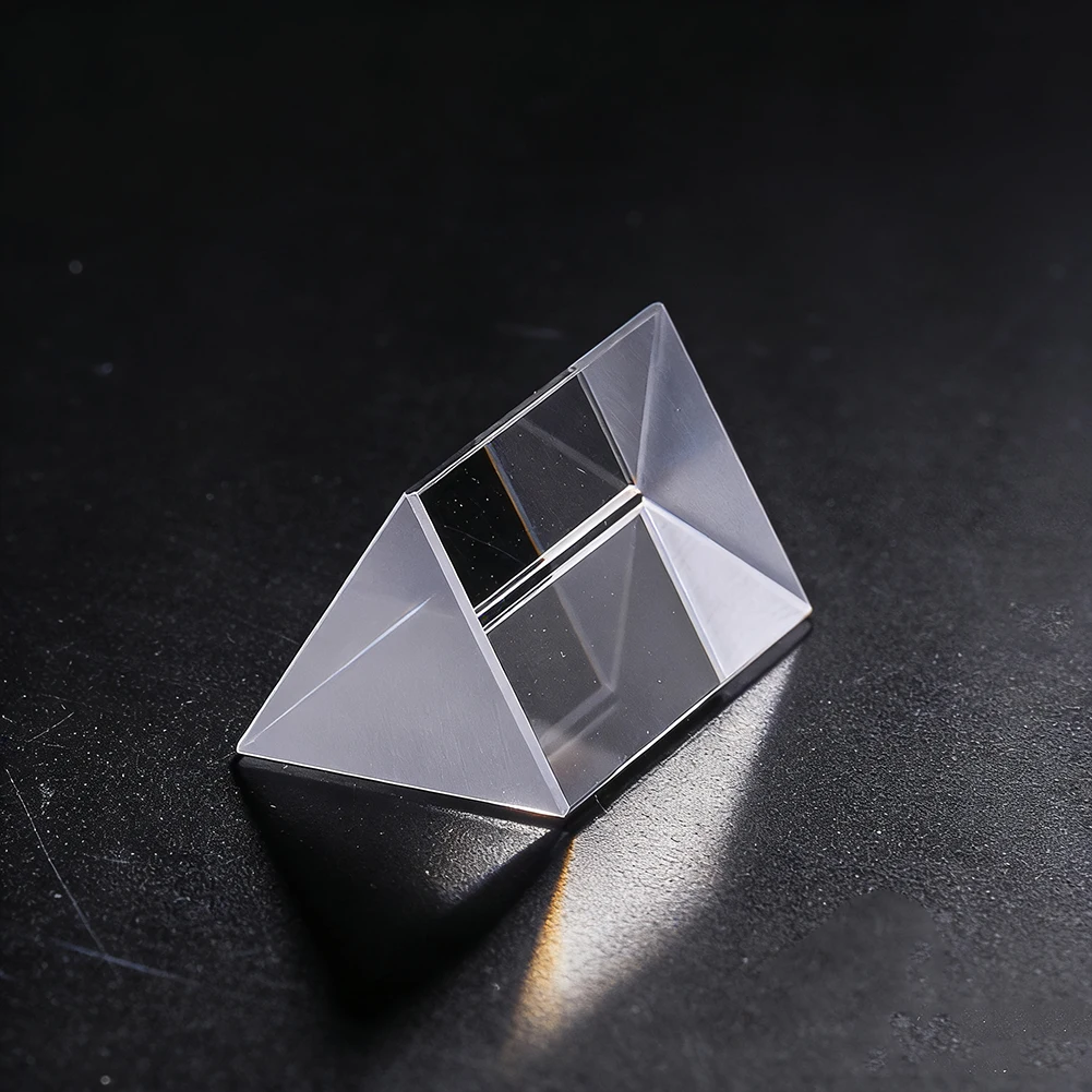 50MM Triangular Prism Crystal Paperweight Ornament Physics Light Experiment Scientific Teaching Model Home Desktop Decoration