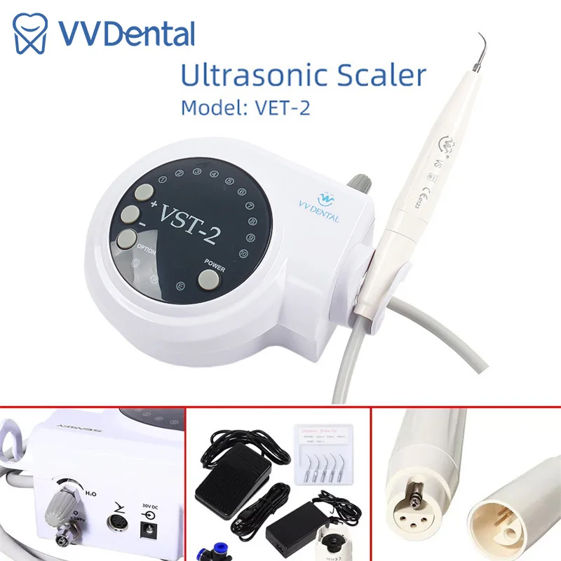 VV Dental Ultrasonic Piezo Scaler + Handpiece 5*Tips Wrench For SATELEC Tooth Cleaning Tools Oral Cleaning Dental Calculus Smoke