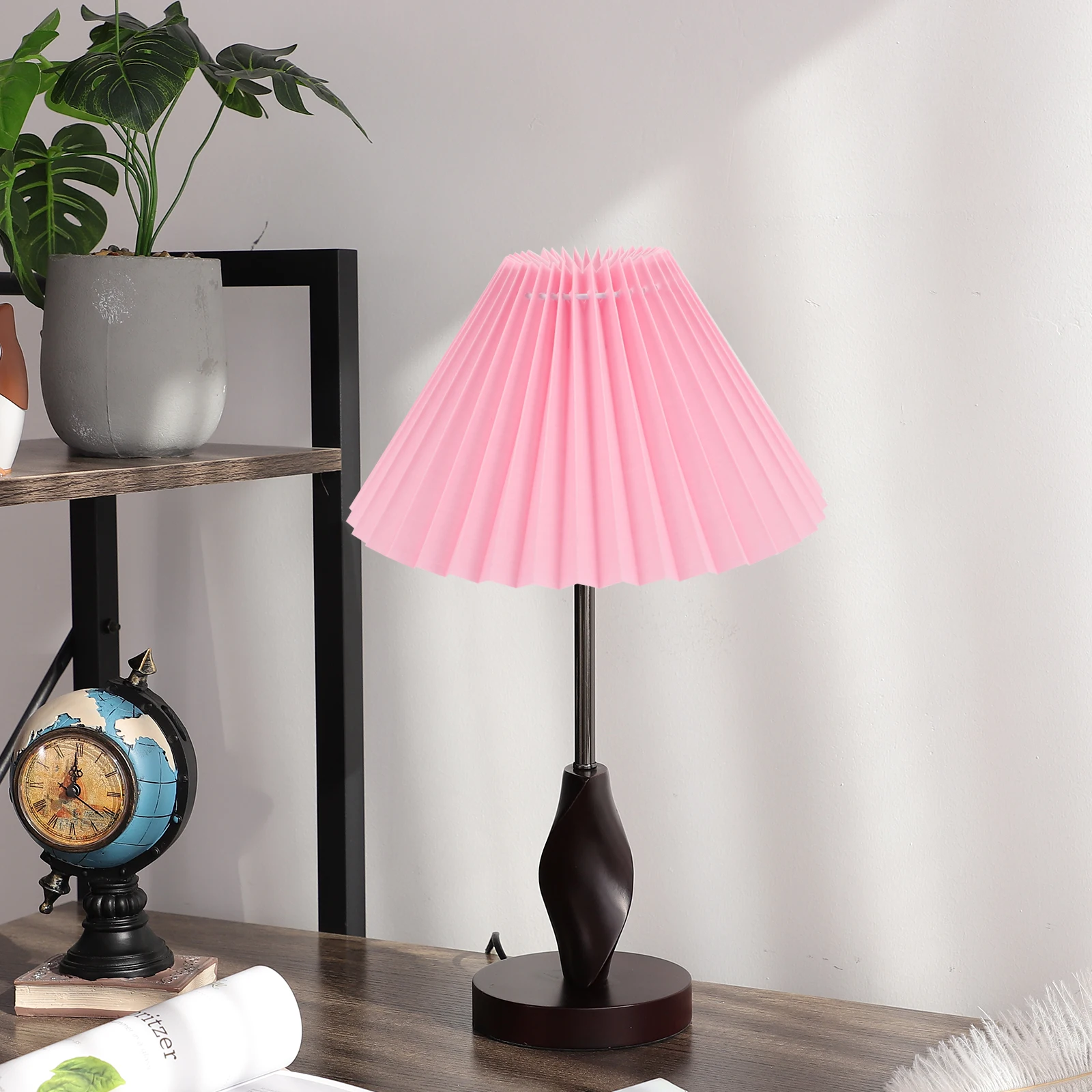 

DIY Pleated Fabric Lampshade 24 Pink Hanging Shade Ceiling Light Cloth Iron Material Soft Light Bedroom Dining