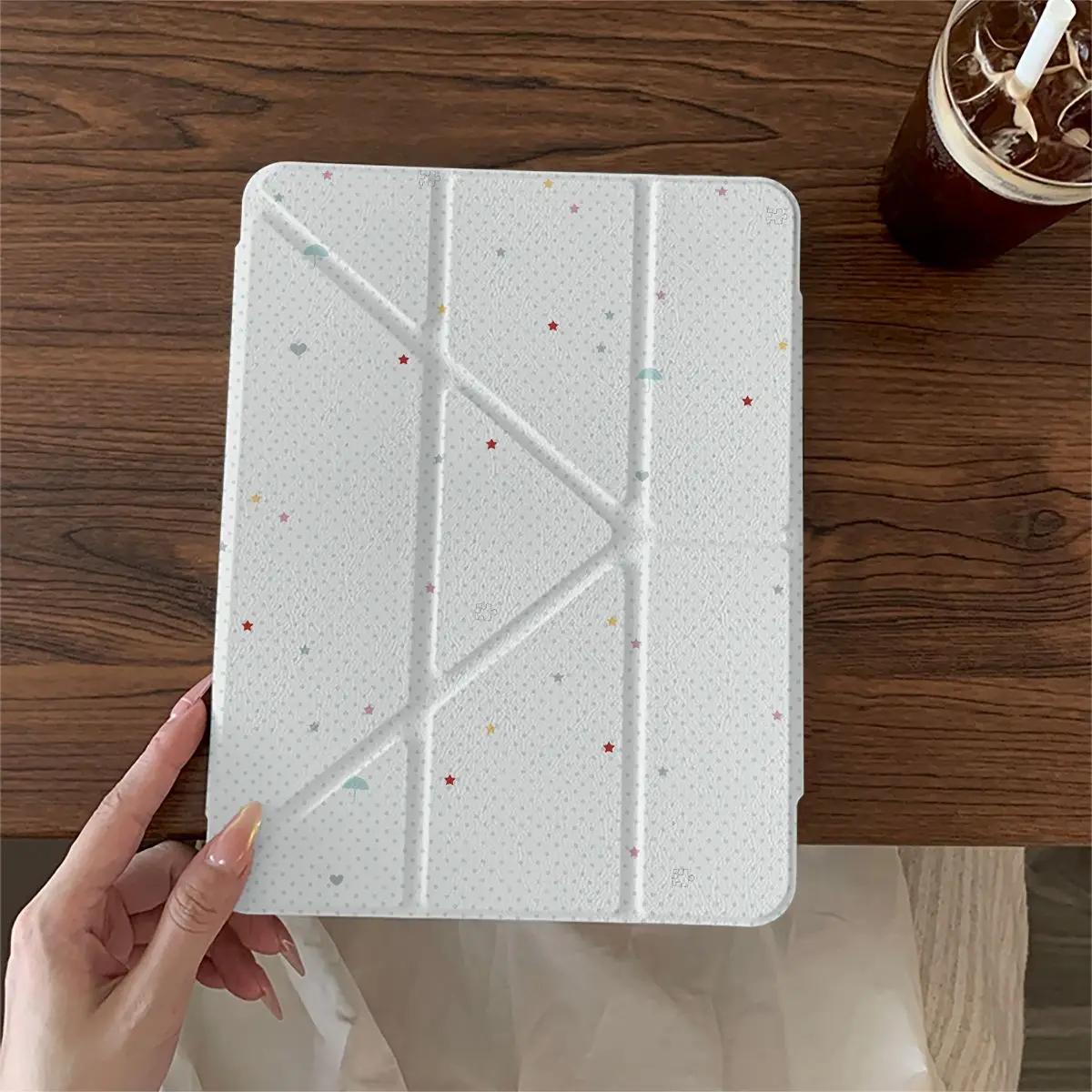Umbrella Stars 3-Y Fold iPad Case For iPad Pro 11 13in 2025 iPad Pro 12.9in Air7 10th 11th M4/5 MINI Buckle Protective Cover