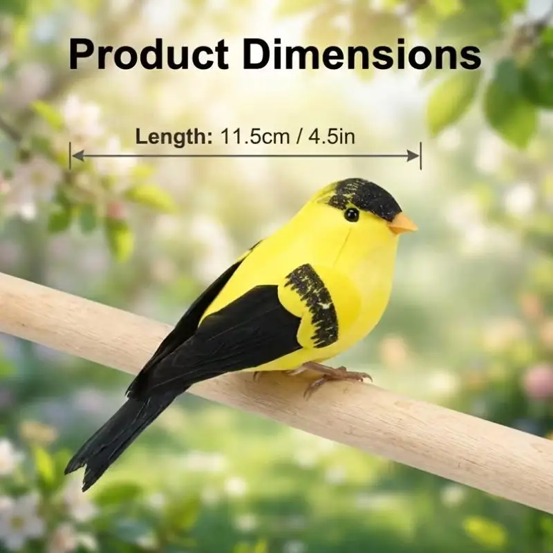 1/3 PCS Artificial Golden Oriole Birds With Realistic Feather Attachable Clip Perfect For Home Garden Tree Party Decoration