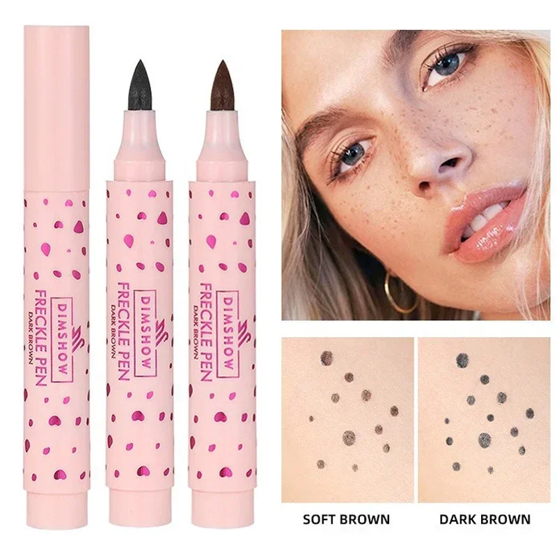 Heallor 1/2pcs Waterproof Natural Face Freckles Pen Long Lasting Liquid Lifelike Fake Freckle Spot Pen Sunkissed Freckle Dot Pen