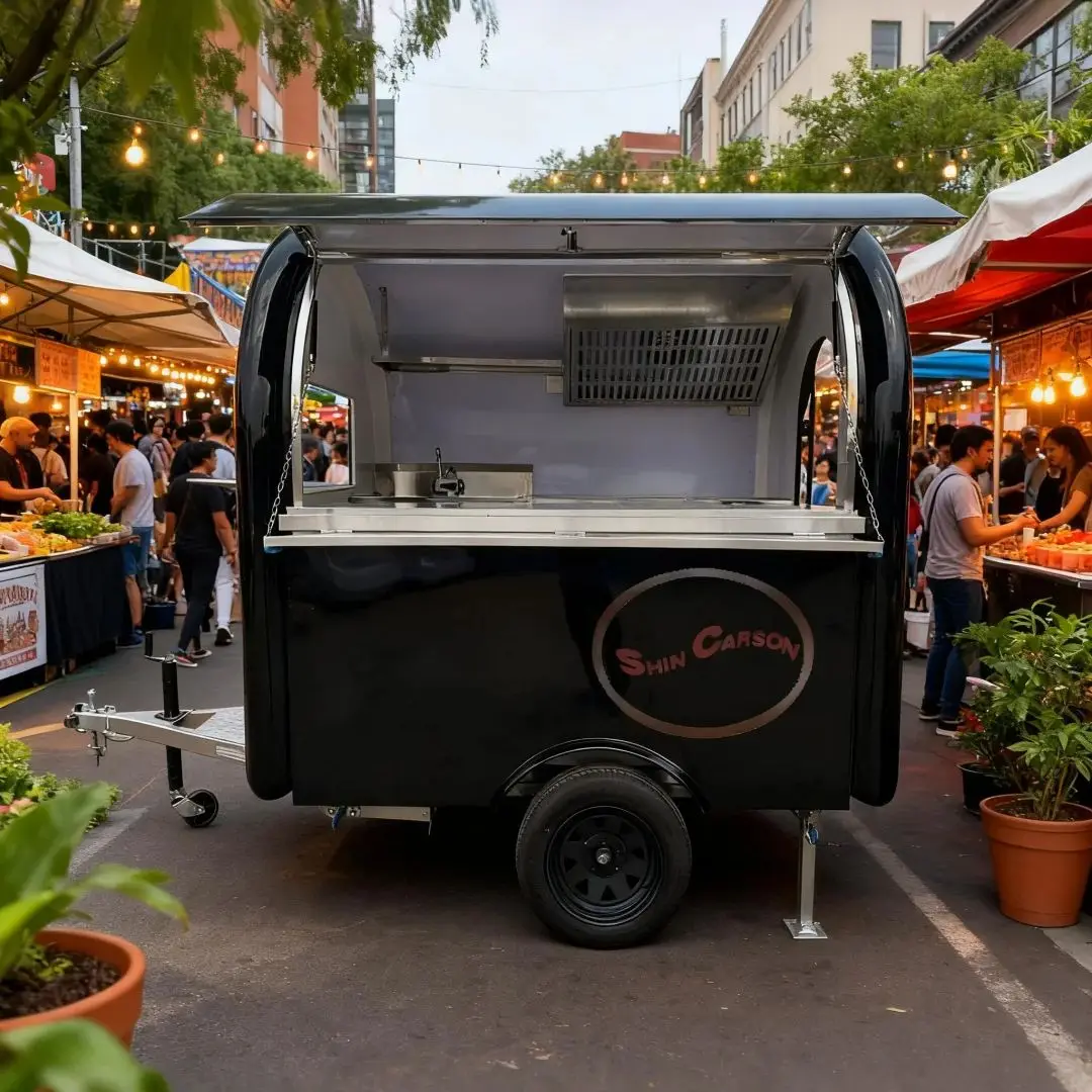 

Small Kitchen Mobile Hot Dog Food Trailer with Kitchen Appliances Air-Flow Hamburger Food Truck for Sale