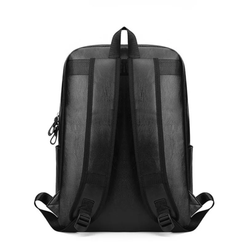 New Business PU Leather Men's Backpack, Multi-functional Waterproof Computer Bag, Simple and Large-capacity Student Schoolbag