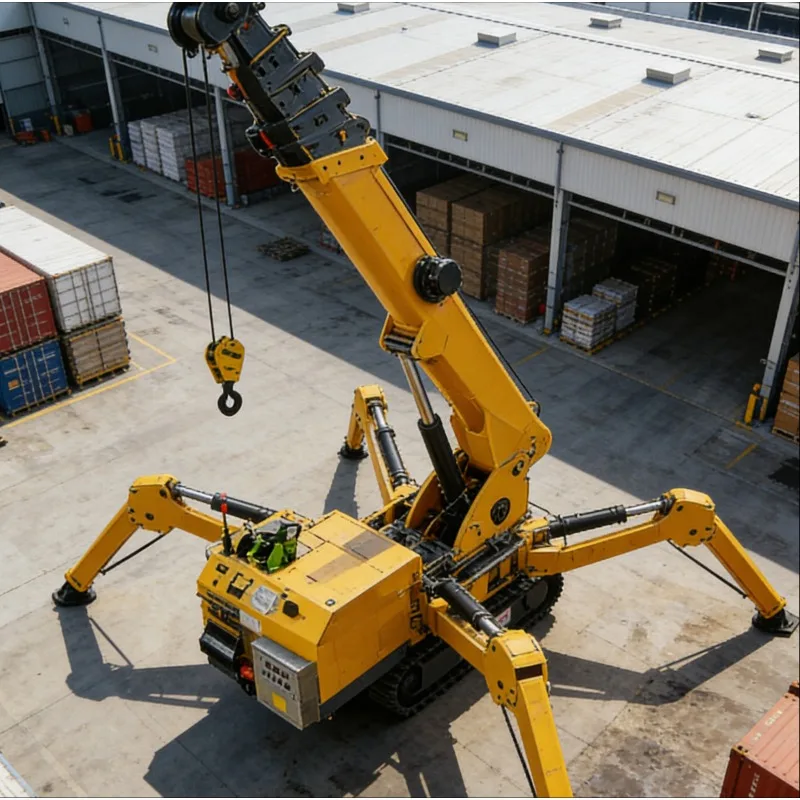 Customized Spider Crane 2 Ton Rubber Track Non Marking Floor Protection Variable Outrigger