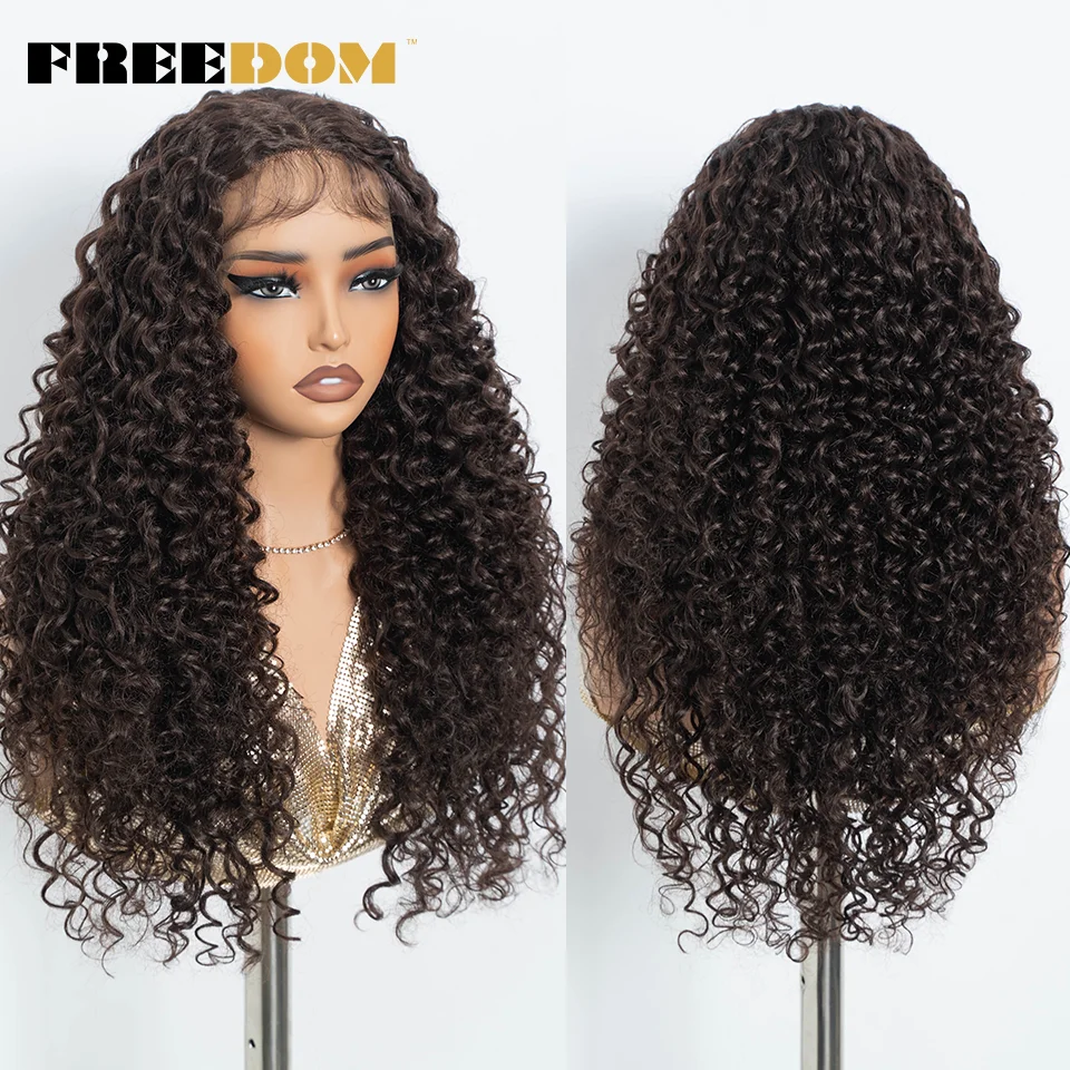 VRIJHEID Synthetische Lace Front Pruiken Voor Vrouwen 30 Inch Krullend Kant Pruik Met Baby Haar Omber Bruin Blond Gember Cosplay pruiken