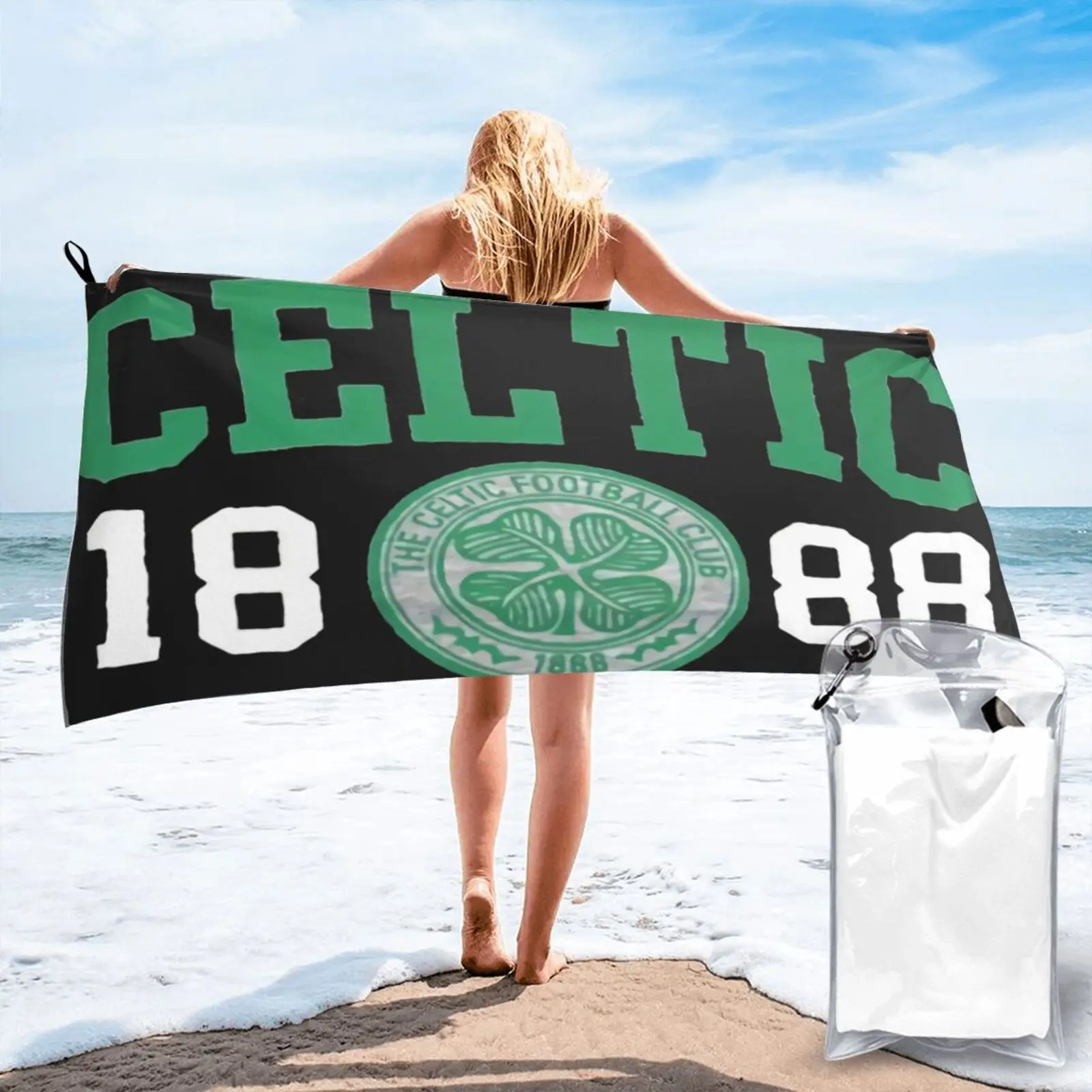 Celtic Football Club Graphic Beach Towel Towels Bathroom Terry Towels Face Towel Beach Mat Bathroom Furniture Sets Bath Towels