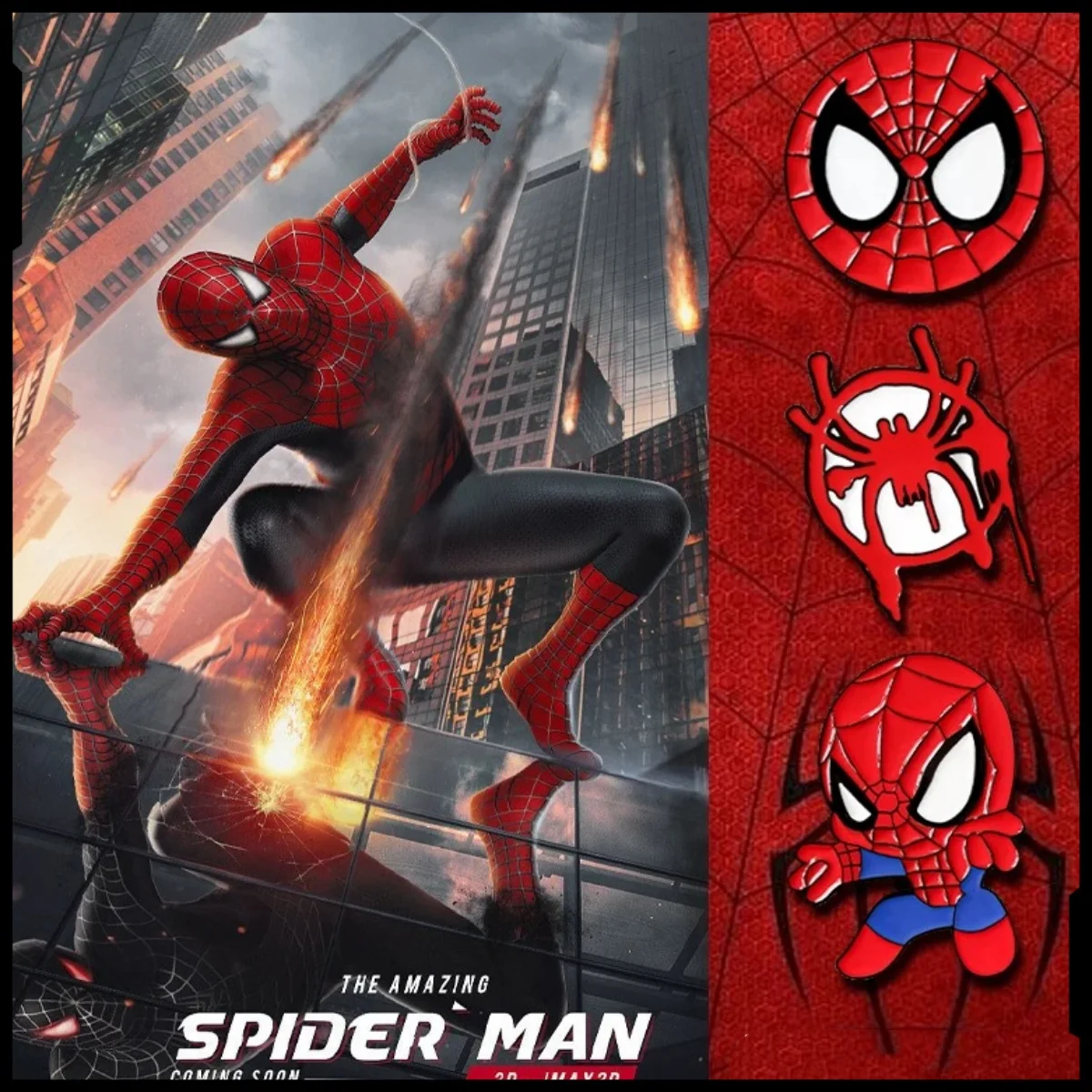 

Marvel Movie Series Animation Peripheral Metal Badge Cartoon Spider-Man Pin Cartoon Brooch Clothes Bag Pin Wholesale