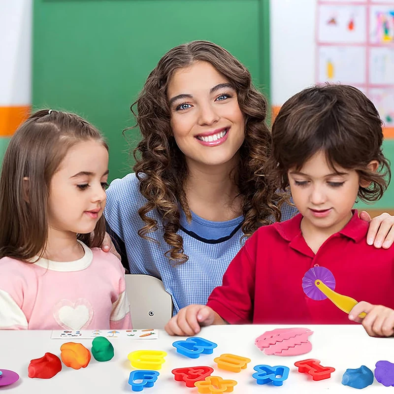 Spielteig Werkzeuge spielen Teig Set für Kinder Buchstaben Zahlen Symbole Cutter Roller Alphabet Spielteig Stempel Ton Zubehör DIY Spielzeug – Detail 2