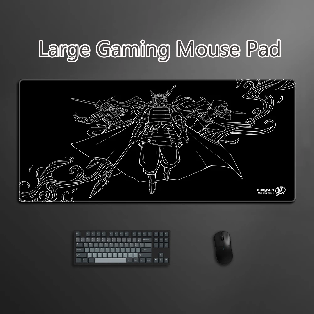 

Kurosun The Big Three Large Mouse Pad Samurai Gaming Mousepad Gamer Desktop Decoration Office Non-Slip Mouse Mat Keyboard Mat