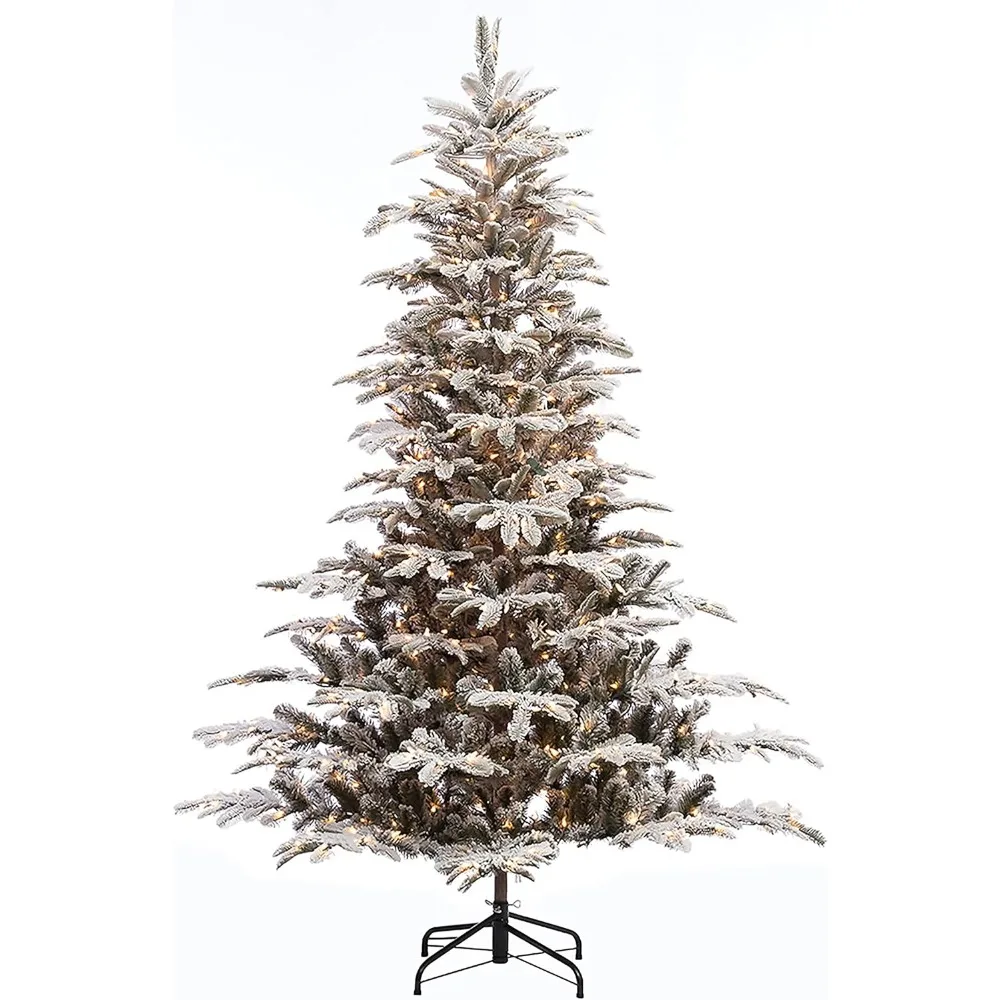 

Pre-Lit 6.5' Flocked Aspen Fir Artificial Christmas Tree with 500 Lights in Indoor or outdoor