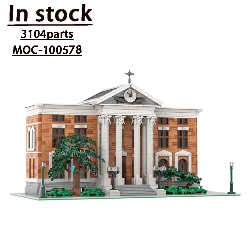 

MOC-100578Modular Back To The Future Clock Tower Splicing Assembly Building Block Model 3104 Parts Kids Custom Birthday Toy Gift