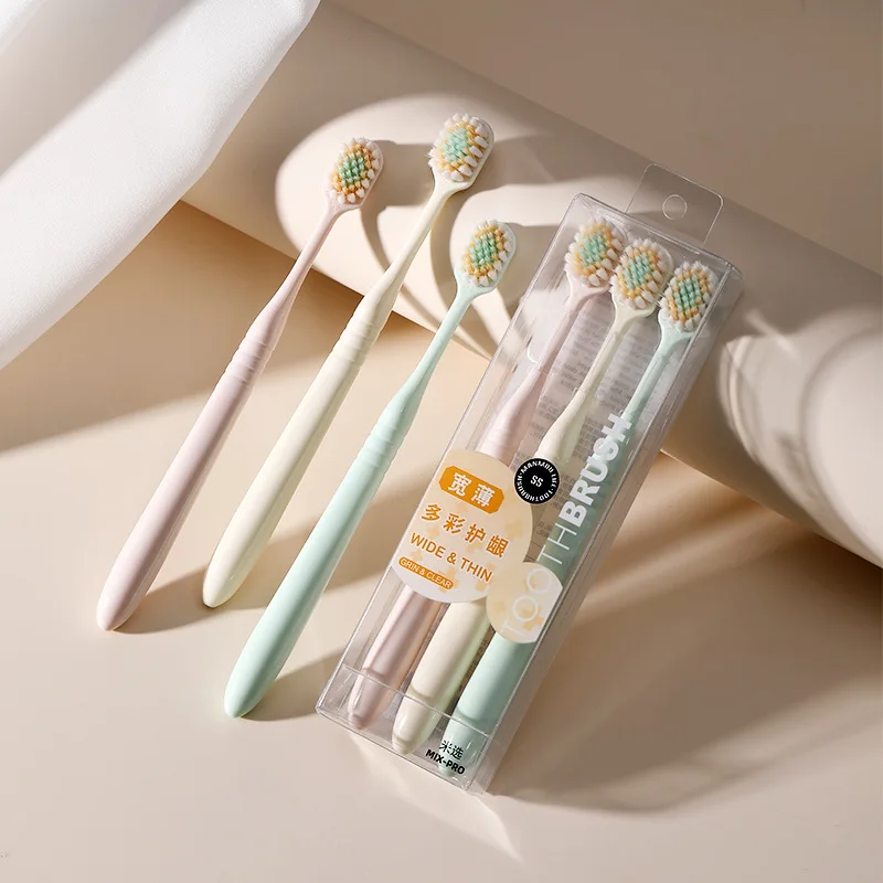 3Pcs Manual Toothbrushes Widen Thin Head Soft Bristle for Adult High-quality Toothbrush for Couples Зубная Щетка Japanese Styles