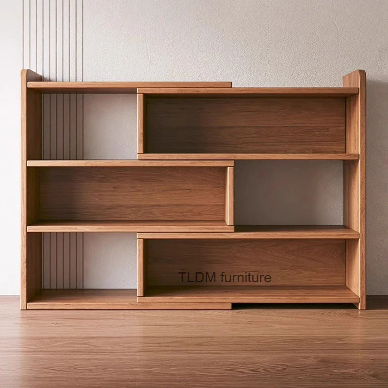 Library Scalable Bookcases Wooden Standing Student Simple Plant Elegant Corner Open Bookshelf Makeup Estanteria Nordic Furniture