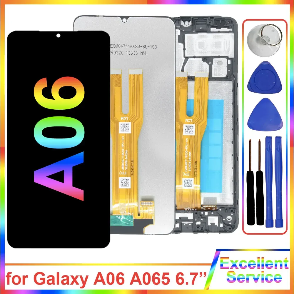 

100% Tested LCD For Samsung Galaxy A06 A065M LCD Display Touch Screen Digitizer For Samsung A065M SM-A065F Display Replacement