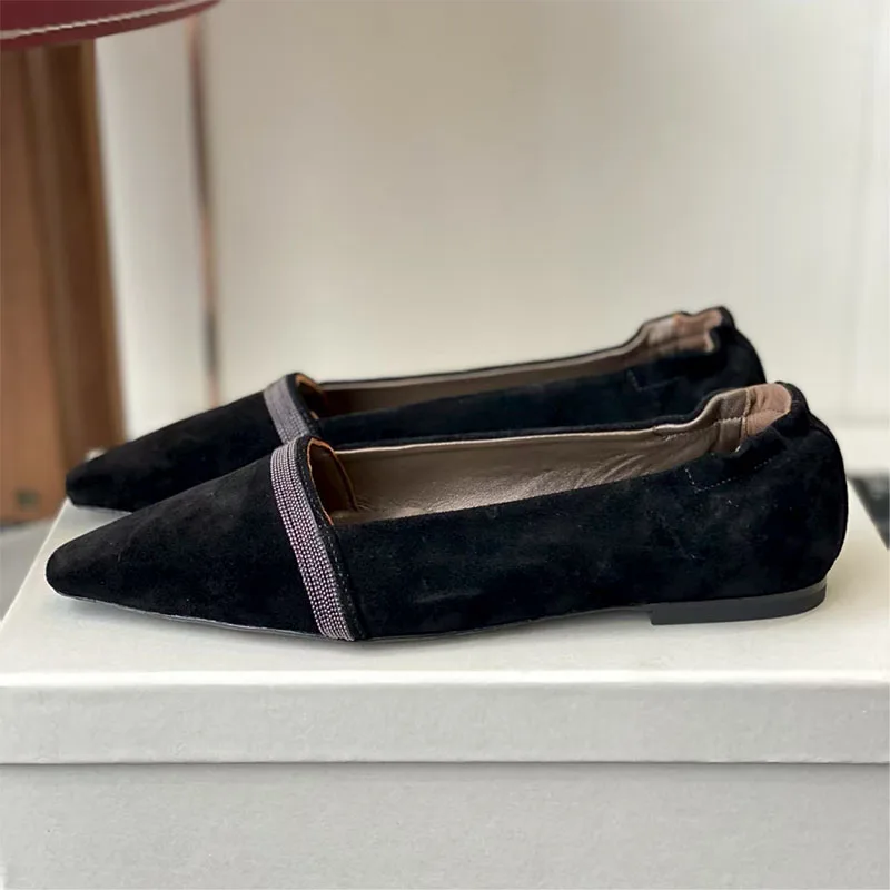 

Luxury Quality Flat Shoes Woman String Bead Small Square Toe Summer Shoes Women Comfort Daily Lightweight Office Lady Shoes