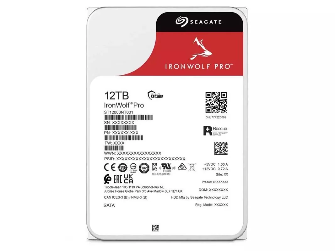 Для Seagate IronWolf Pro ST12000NT001 Жесткий диск 12 ТБ, 7200 об/мин, 256 МБ, SATA, 6 Гбит/с, жесткий диск