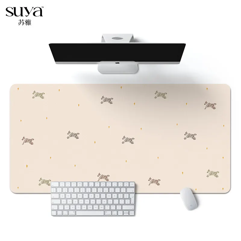 Creative 2026 Simple Pony Pattern Leather Table Mat Girl Geart Simple Mouse Pad PU Gaming Computer Pad Anti Slip Y2K Pad