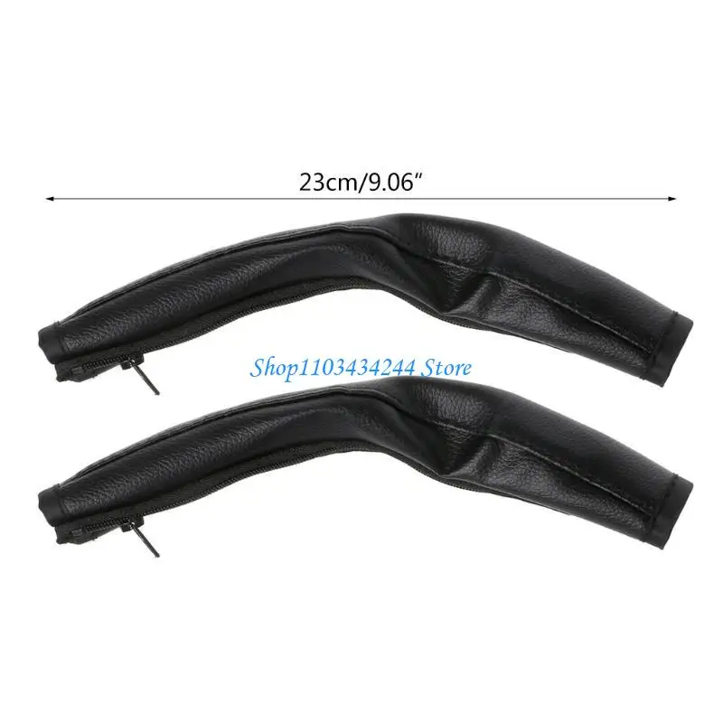Zipper Closure Baby Pushchair Armrest for Case Handle PU Leather Protective Cove