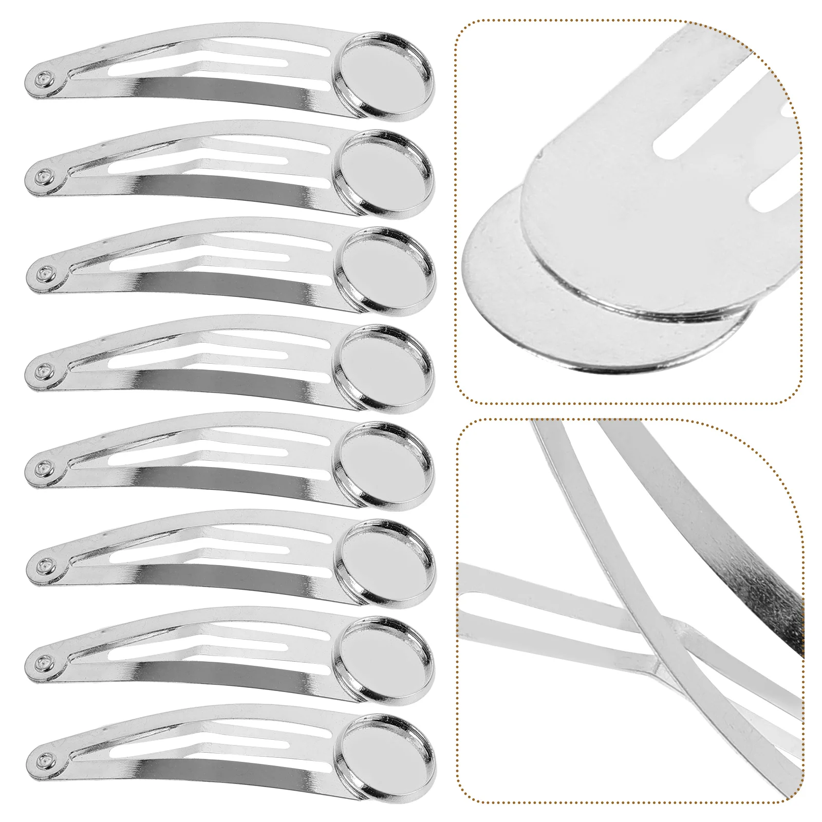 10 قطعة 12 مللي متر صينية مستديرة صغيرة المفاجئة مشبك شعر باريت قسط بنس للشعر للنساء أنيقة لتقوم بها بنفسك إكسسوارات الشعر الفضة