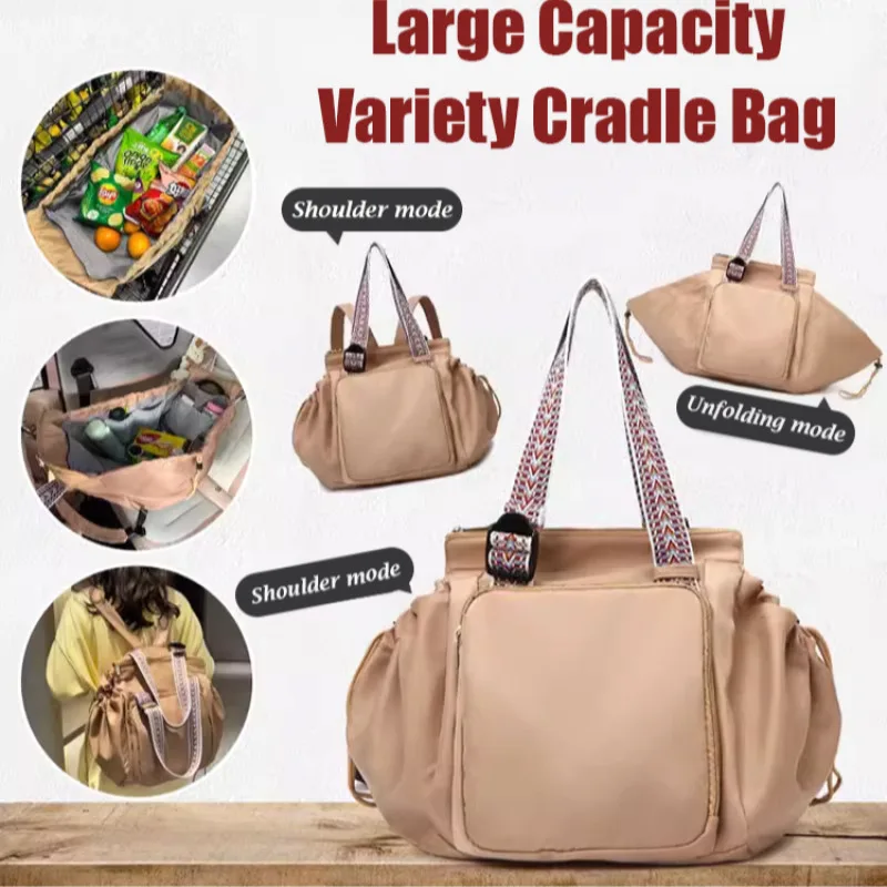 Women Casual Large Capacity Oxford Handbag Convertible Backpack Shoulder Tote Bag Waterproof Expandable Travel Shopping Bag