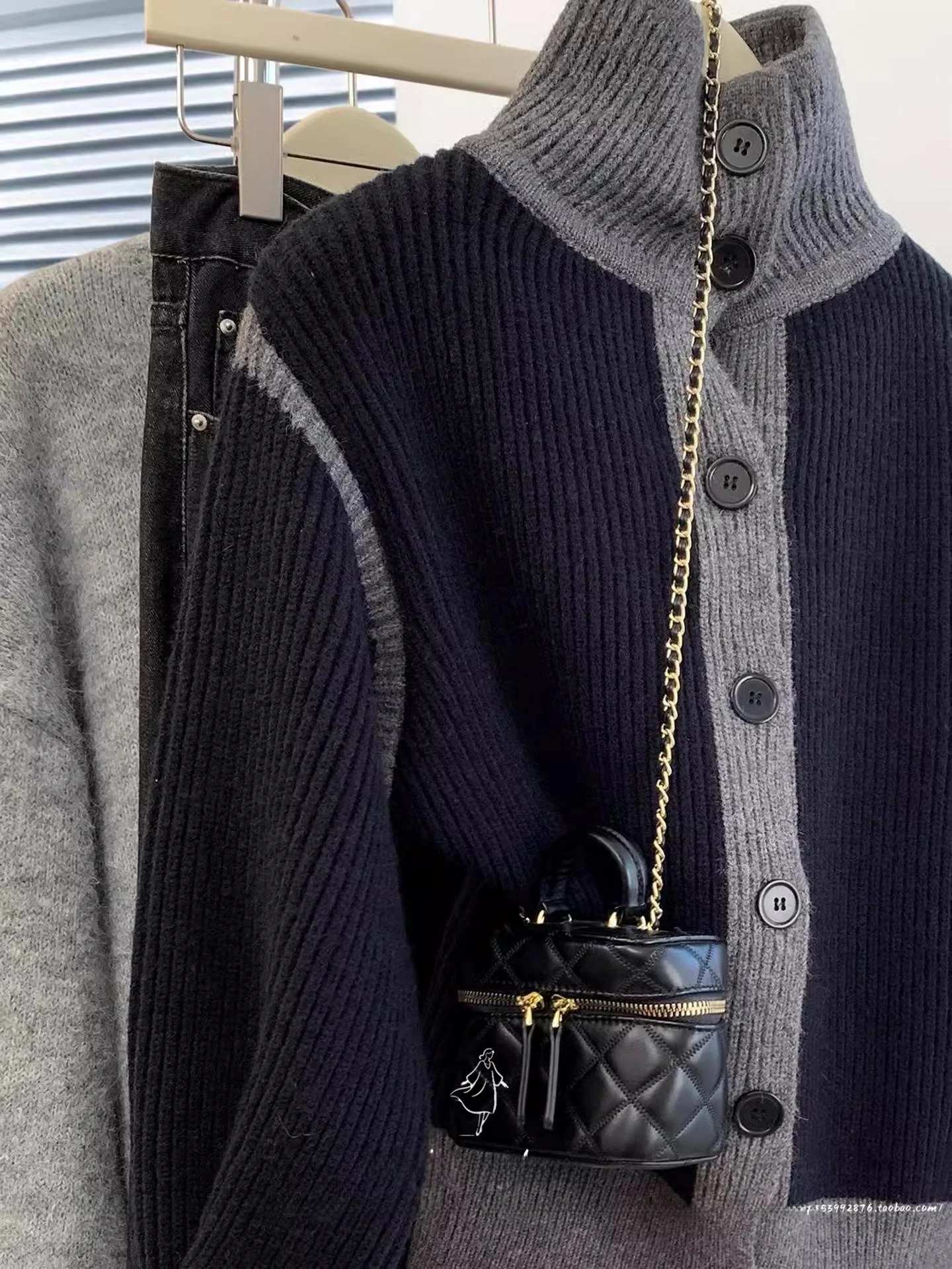 Suéter de punto con cuello alto para mujer, abrigo de Color Retro, cárdigan elegante y perezoso, otoño e invierno, 2025