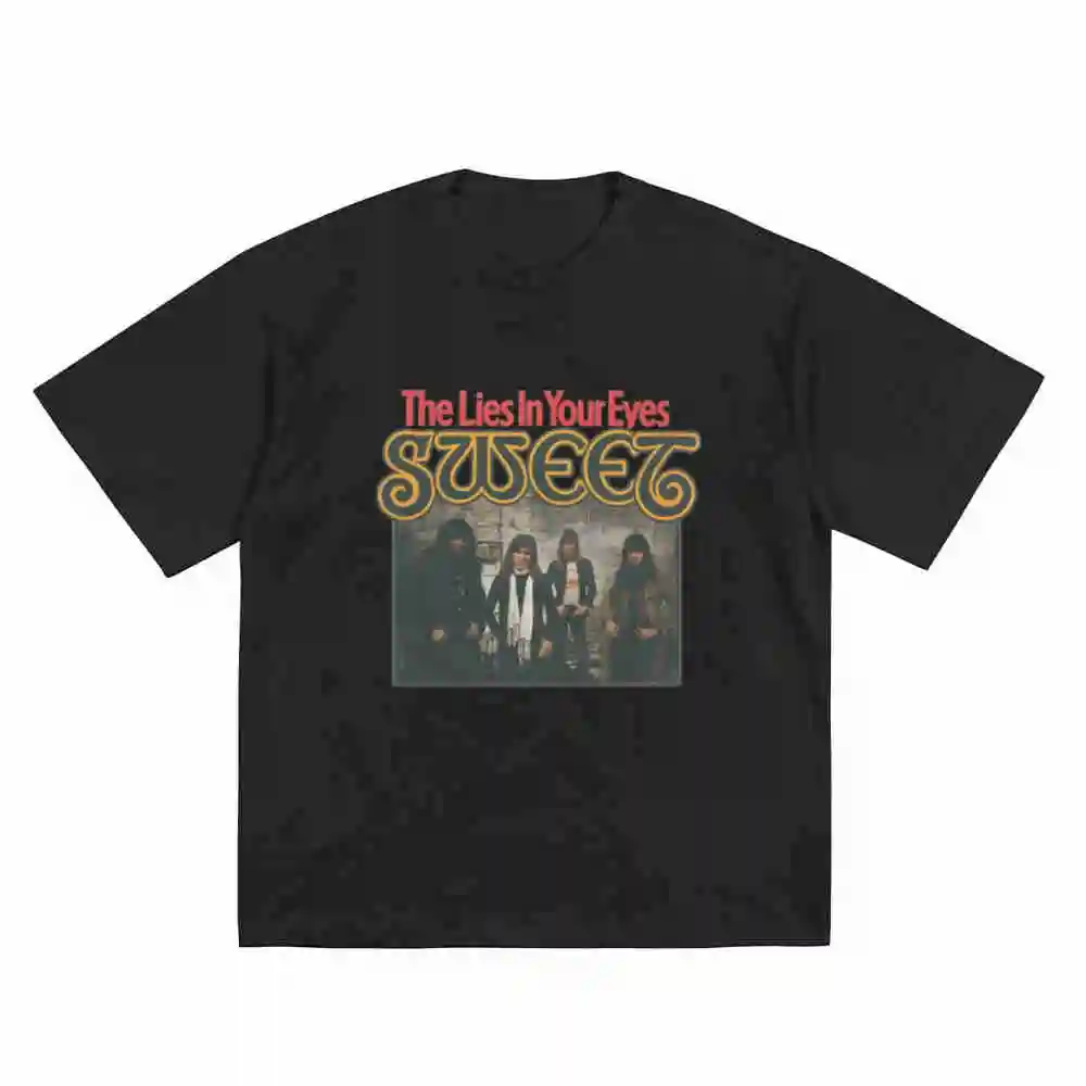 The Sweet Band Lies In Your Eyes Brian Connolly Steve Priest Short Sleeve Tee 100% Cotton T-Shirt