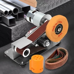 110V/220V Mini Electric Belt Sander DIY Polishing Grinding Machine Cutter Edges Sharpener Multifunctional Grinder Power Tool