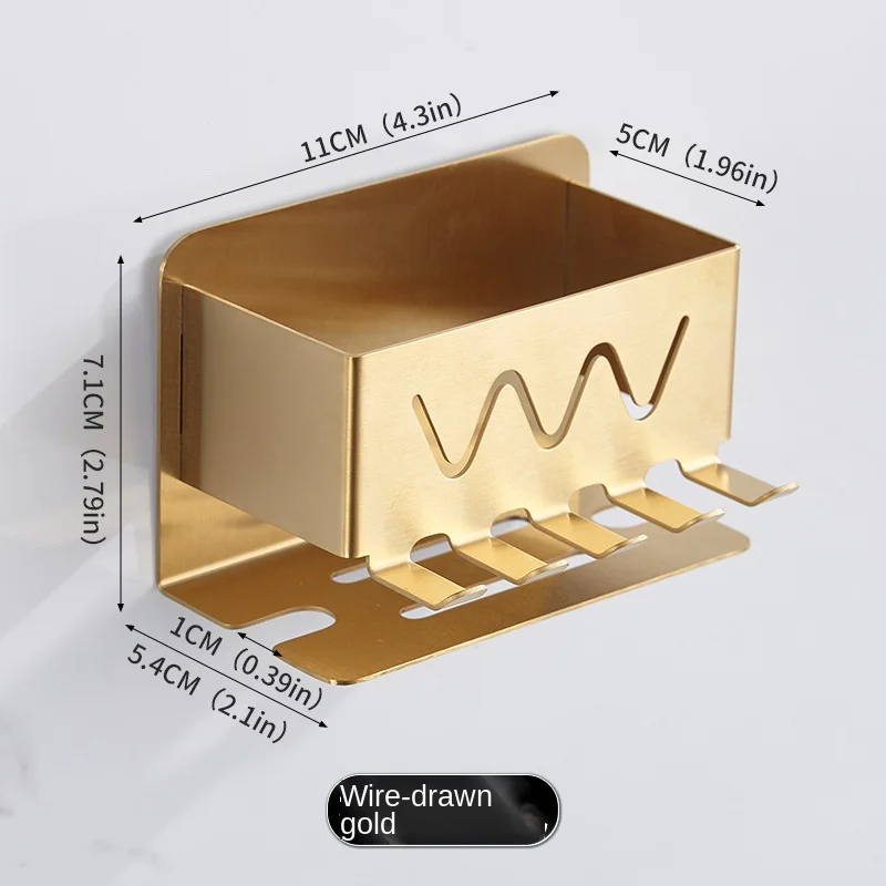 Stainless Steel Toothbrush Holder Bathroom Multifunctional Storage Rack Without Punching Wall-mounted Toothbrush Storage Rack