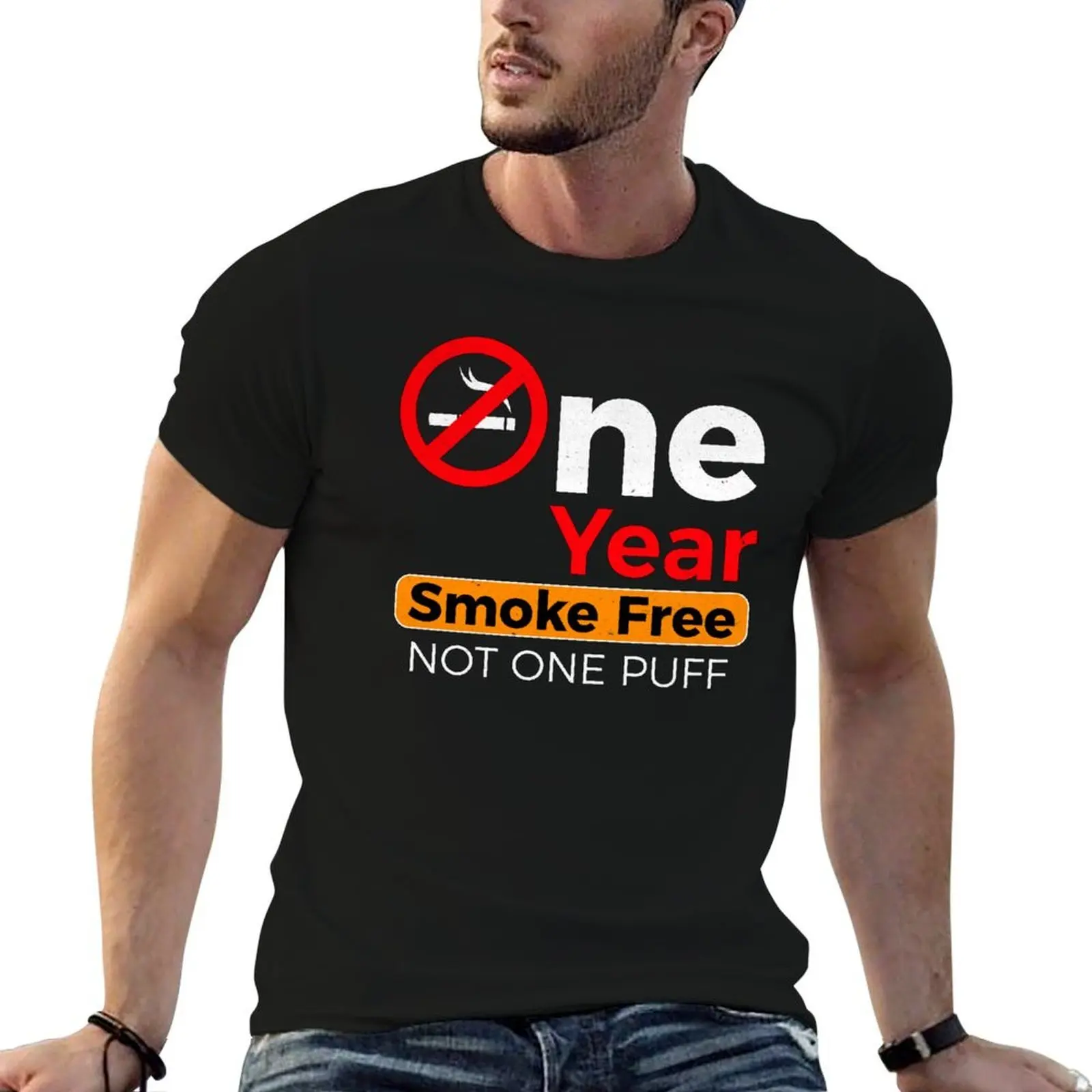 

One Year Smoke Free Anniversary Celebration Gift T-Shirt funny t shirts dark humor men t shirt cotton 100% T-Shirt