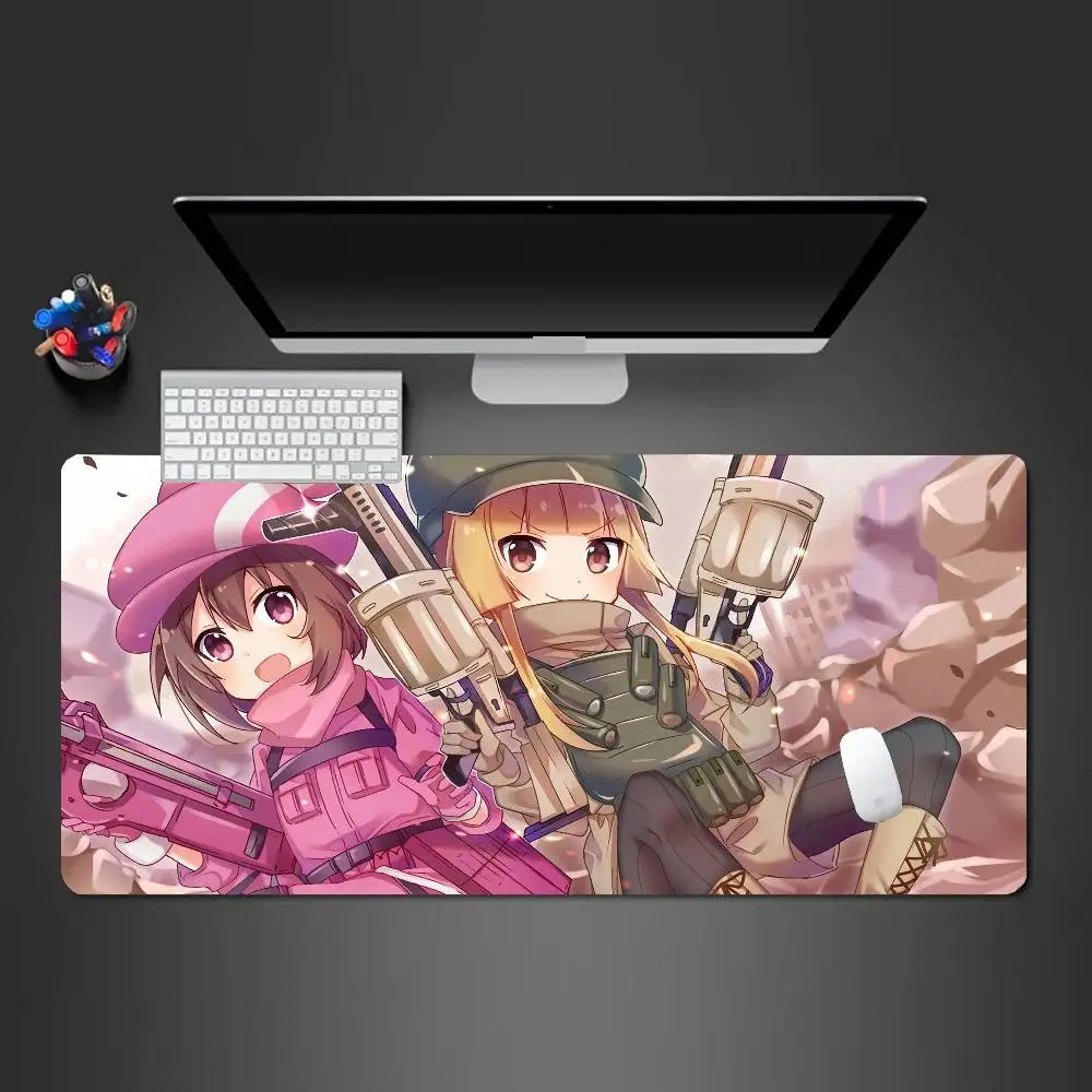 Gun G-Gale Online Anime Mousepad Non-slip Suitable For Office Computers Laptops E-sports Game Desk Mats XXL Keyboard