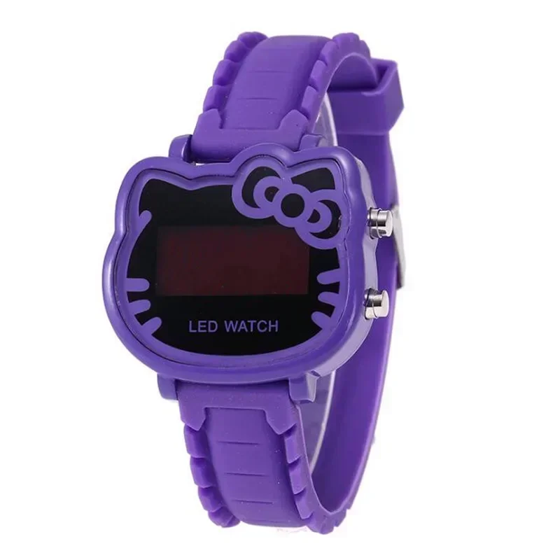 Hot Selling Sanrio Serie Schattige Cartoon Horloge Voor Kleine Meisjes Kitty Kinderen Led Studenten Elektronische Mode Horloge Voor Meisjes