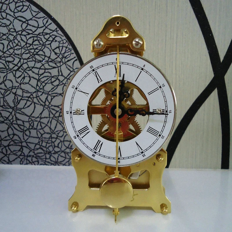 Movimento in rame orologio meccanico scrivania orologio da tavolo Vintage orologio da tavolo in metallo orologio da ufficio di lusso antico orologi