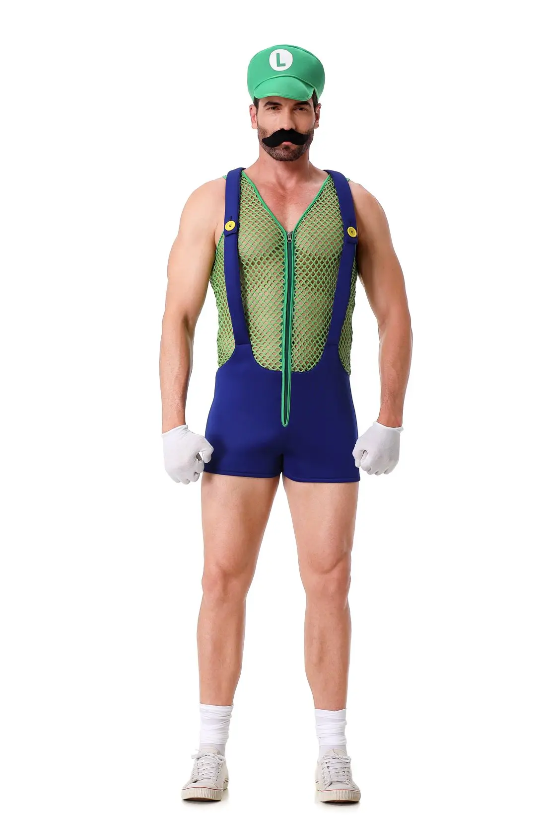 Halloween Herren Anime Super Luigi Brüder Cosplay Kostüm Karneval Party Verkleidung Klempner lustigen Overall