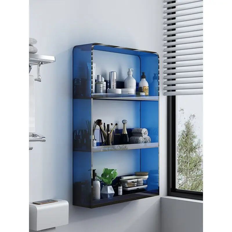 Punch-free Shelving Wash Table Acrylic Storage Rack Cosmetic Wall Hanging Rack Home Hotel Organizer Kitchen Storage Accessorie