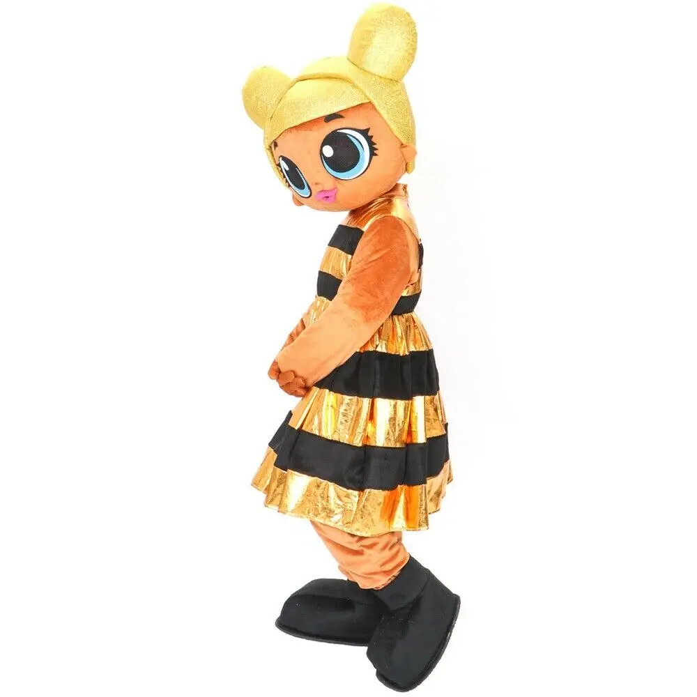 Costume de mascotte de dessin animé pour adultes, robe de paupières en peluche, reine des abeilles, Halloween et Noël, nouveau