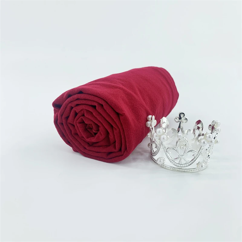 150*160CM Big Size Baby Photography Backdrop Red Soft Stretch Newborn Elastic Wrap Swaddle With Crown Infant Photo Cloth