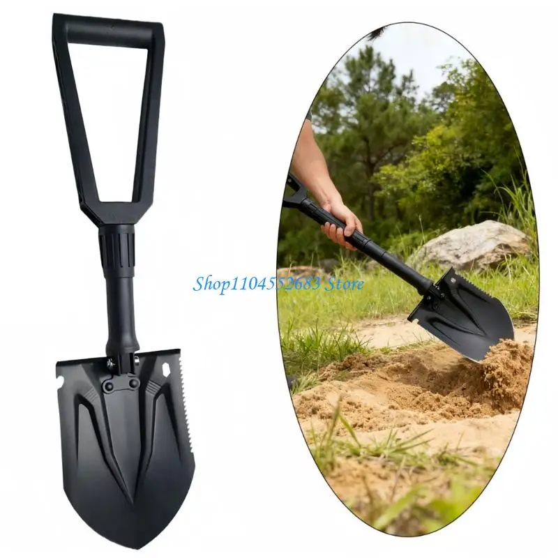 Y6GD Metal Foldable Shovel Multitool and Ergonomic Handle for Improved Comfort During Camping Hiking Survival Activity