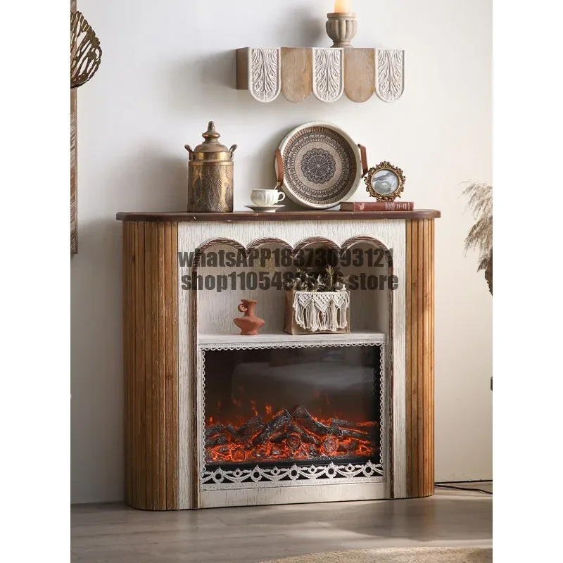 simulation flame entrance entrance French retro fireplace decorative cabinet electronic fireplace B & B villa living room - view 2