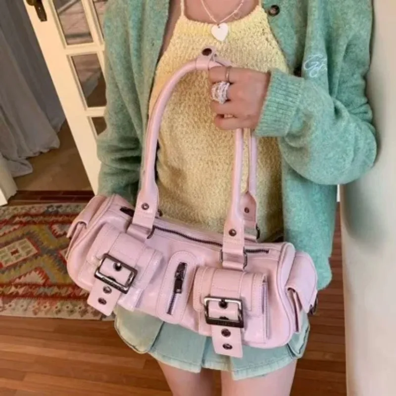 

Y2k Retro PU Multi-pocket Commuter Long-handled Underarm Baguette Bag Women's Bag French Bread Bag Fashion Trend